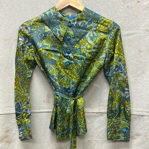 Vintage handmade belted blouse